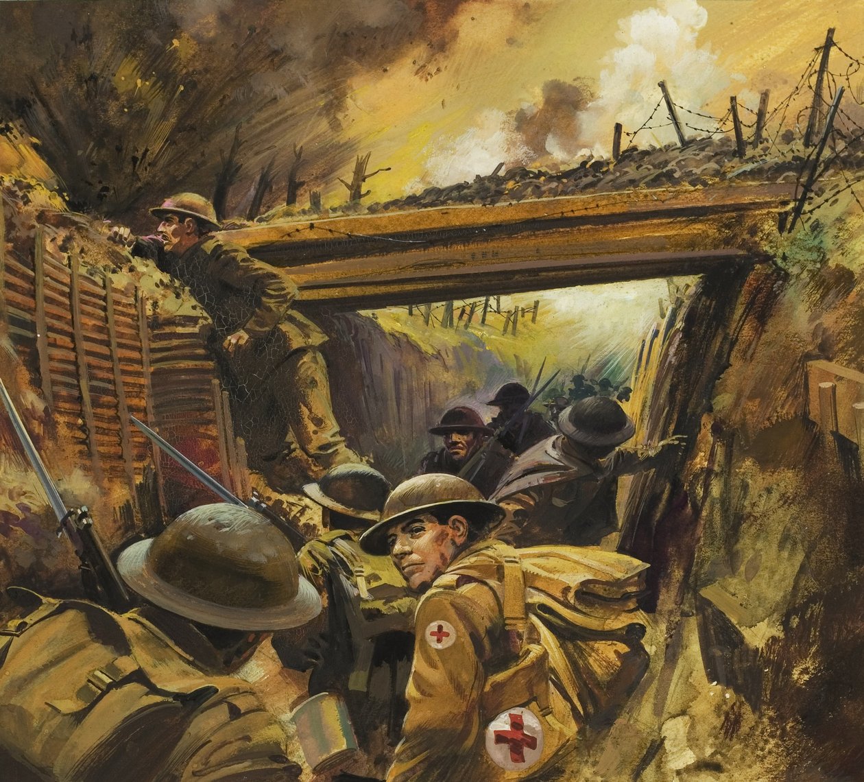 A lövészárok (gouache, papír) alkotó: Andrew Howat