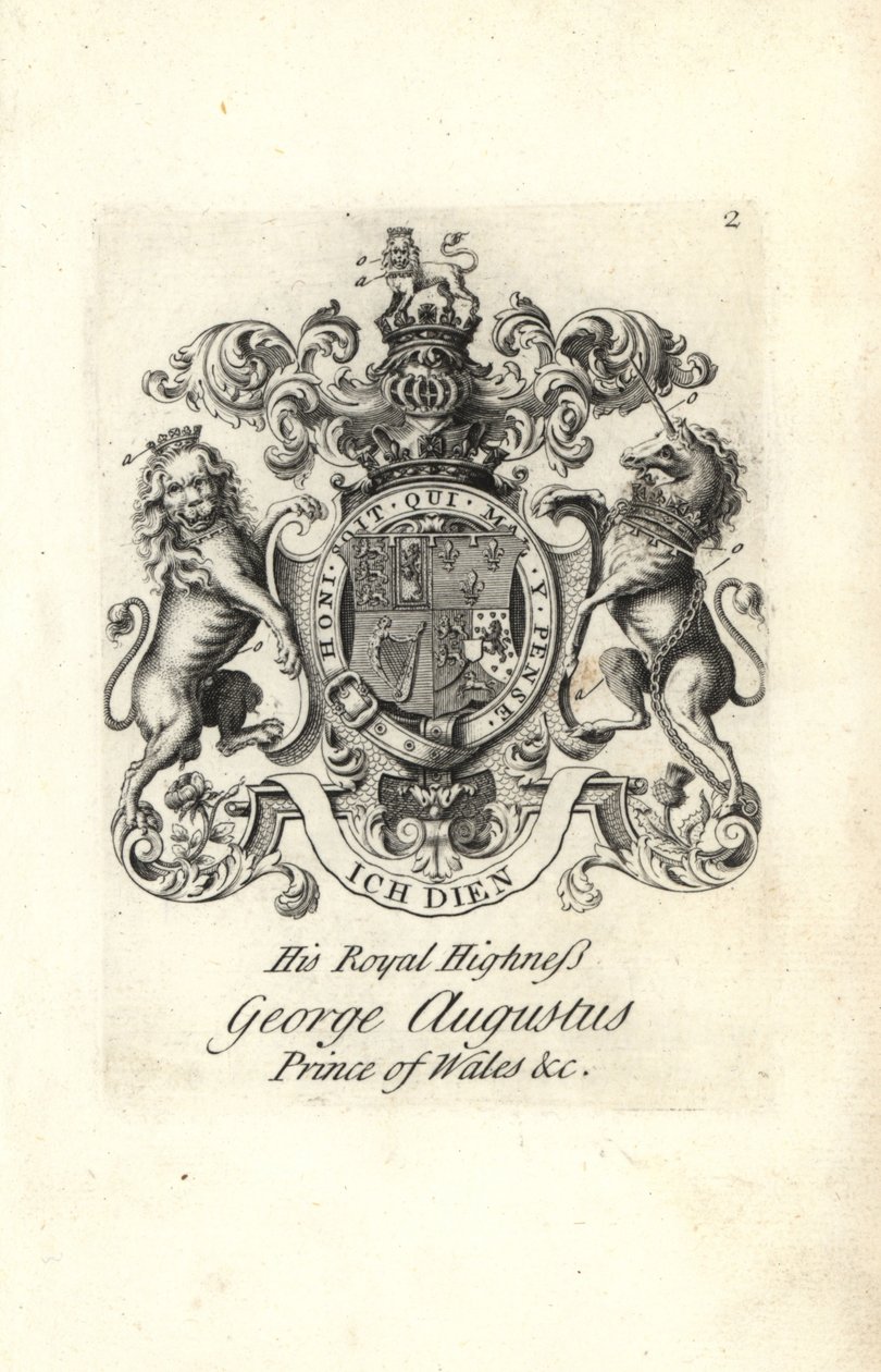 George Augustus walesi herceg, később II. György angol király címere és címere alkotó: Andrew Johnston