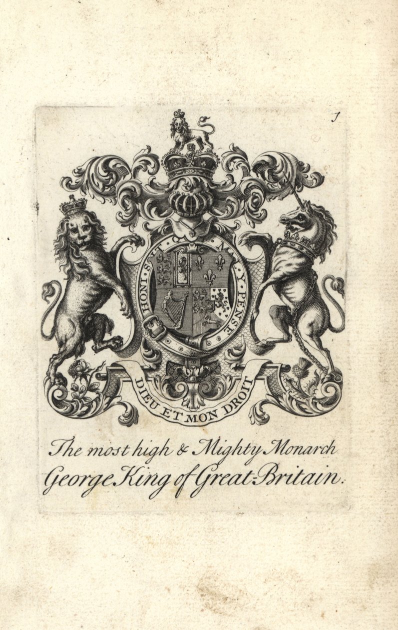 Nagy-Britannia legmagasabb és leghatalmasabb uralkodójának, I. György királyának címere és címere alkotó: Andrew Johnston
