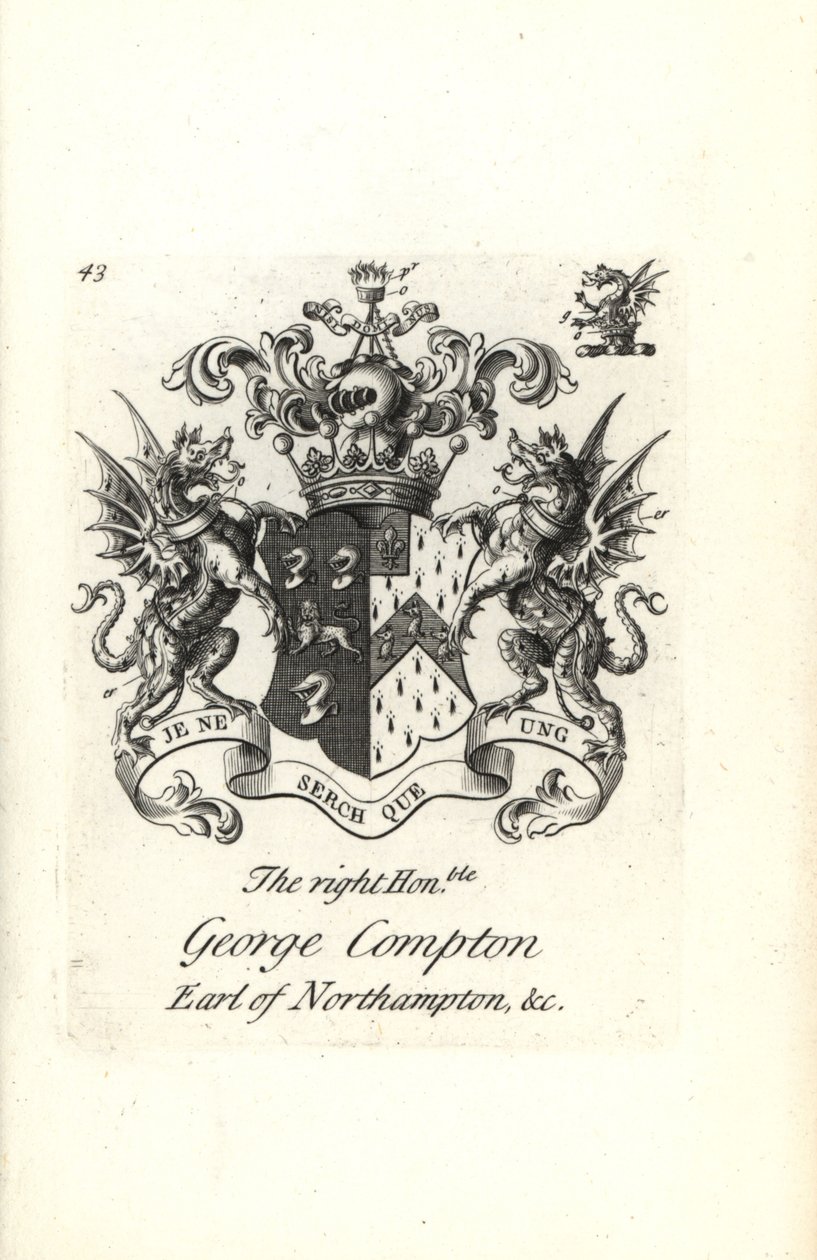 George Compton, Northampton 6. grófjának címere és címere alkotó: Andrew Johnston