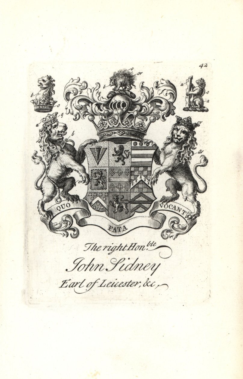 Jocelyn Sidney, Leicester 7. grófjának címere és címere alkotó: Andrew Johnston