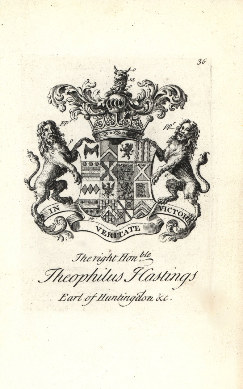Theophilus Hastings, Huntingdon 9. grófjának címere és címere alkotó: Andrew Johnston