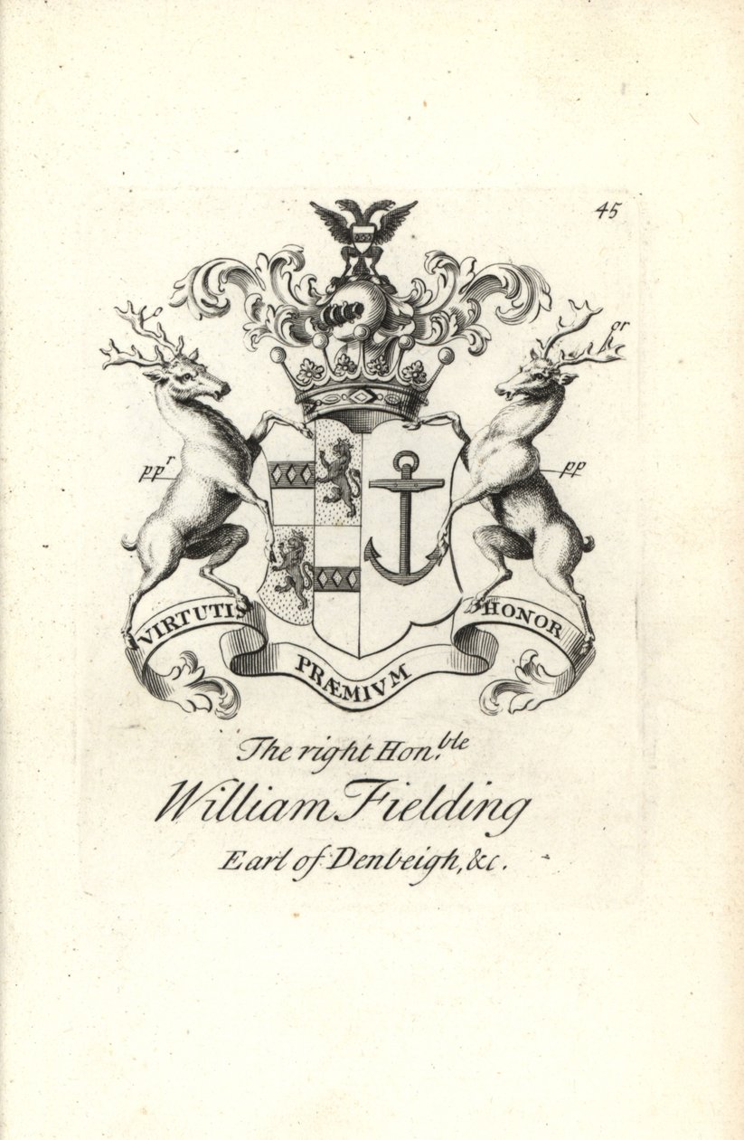 William Fielding, Denbeigh 5. grófjának címere és címere alkotó: Andrew Johnston