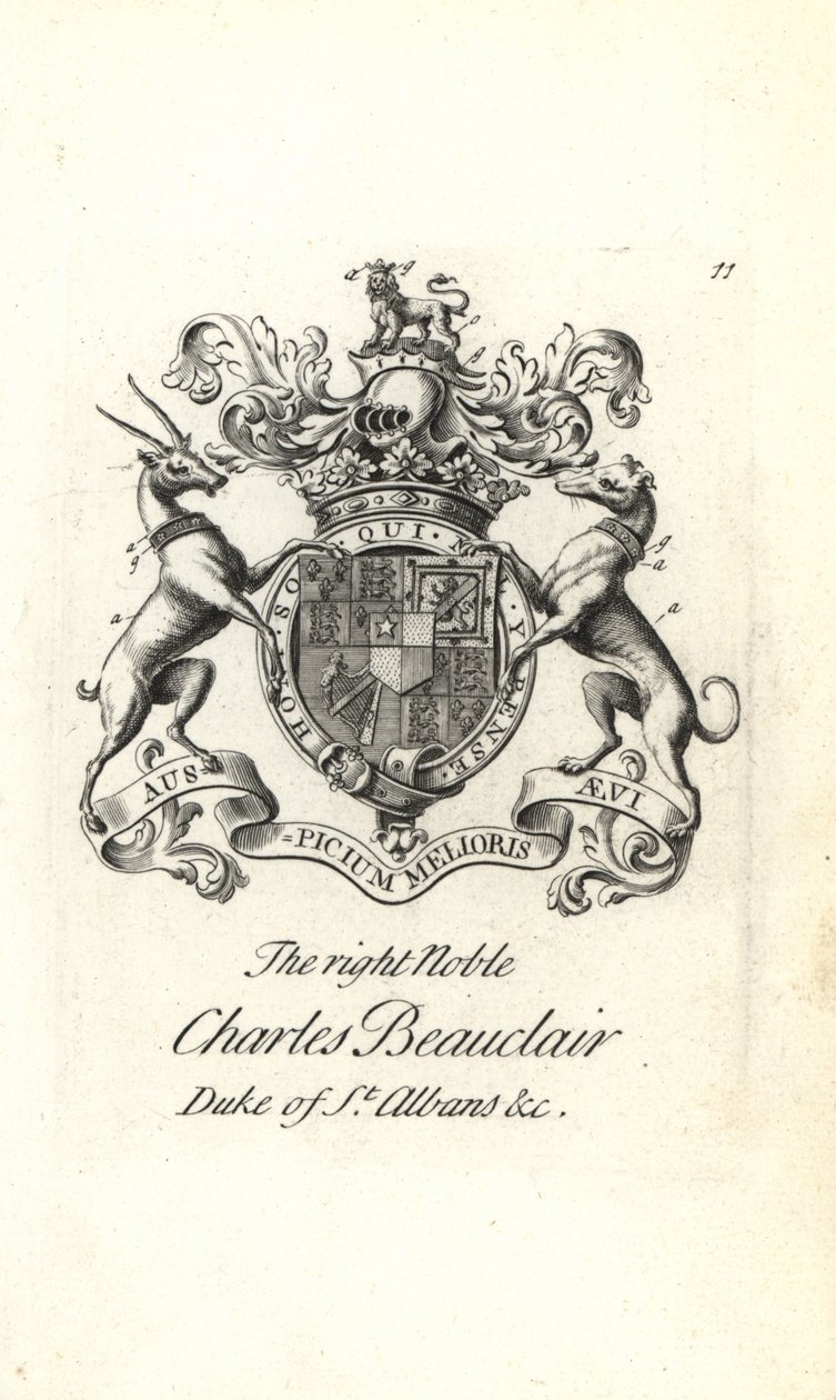 A jobboldali nemes Charles Beauclerk címere és címere alkotó: Andrew Johnston