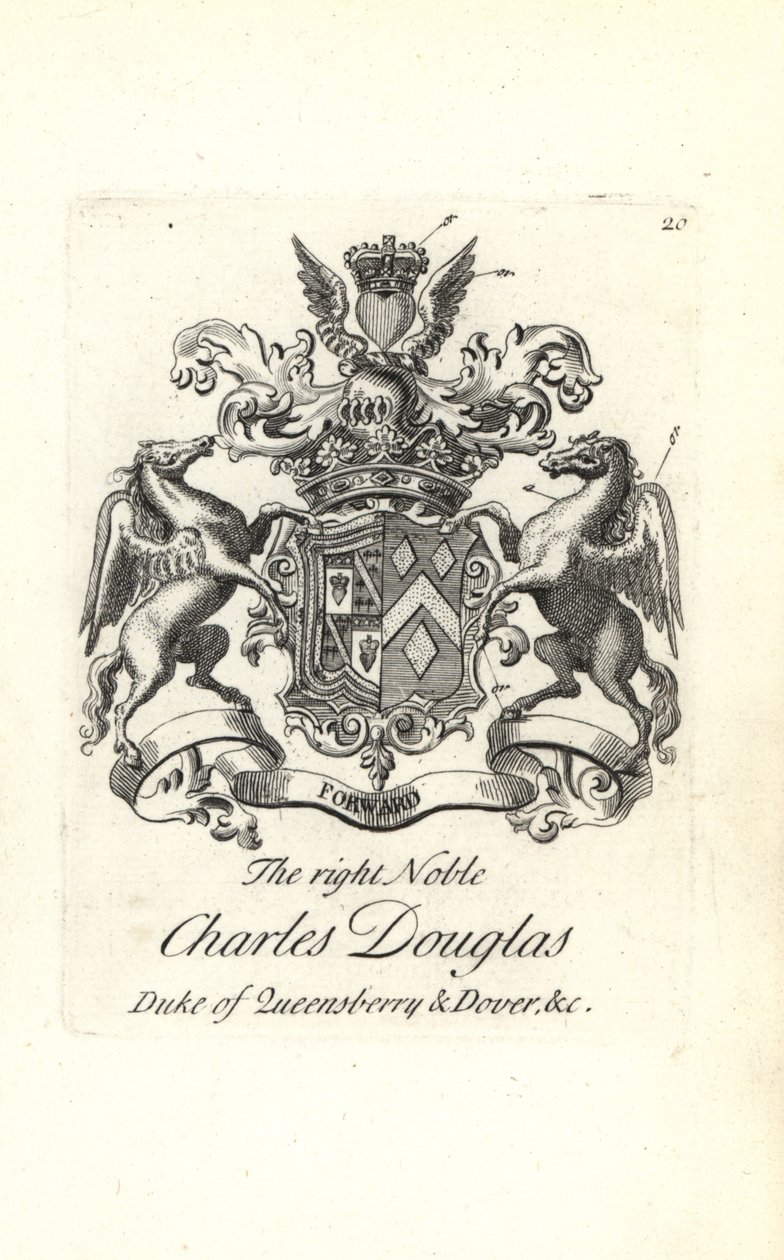 Charles Douglas jobb nemes, Queensberry és Dover 3. hercegének címere és címere alkotó: Andrew Johnston