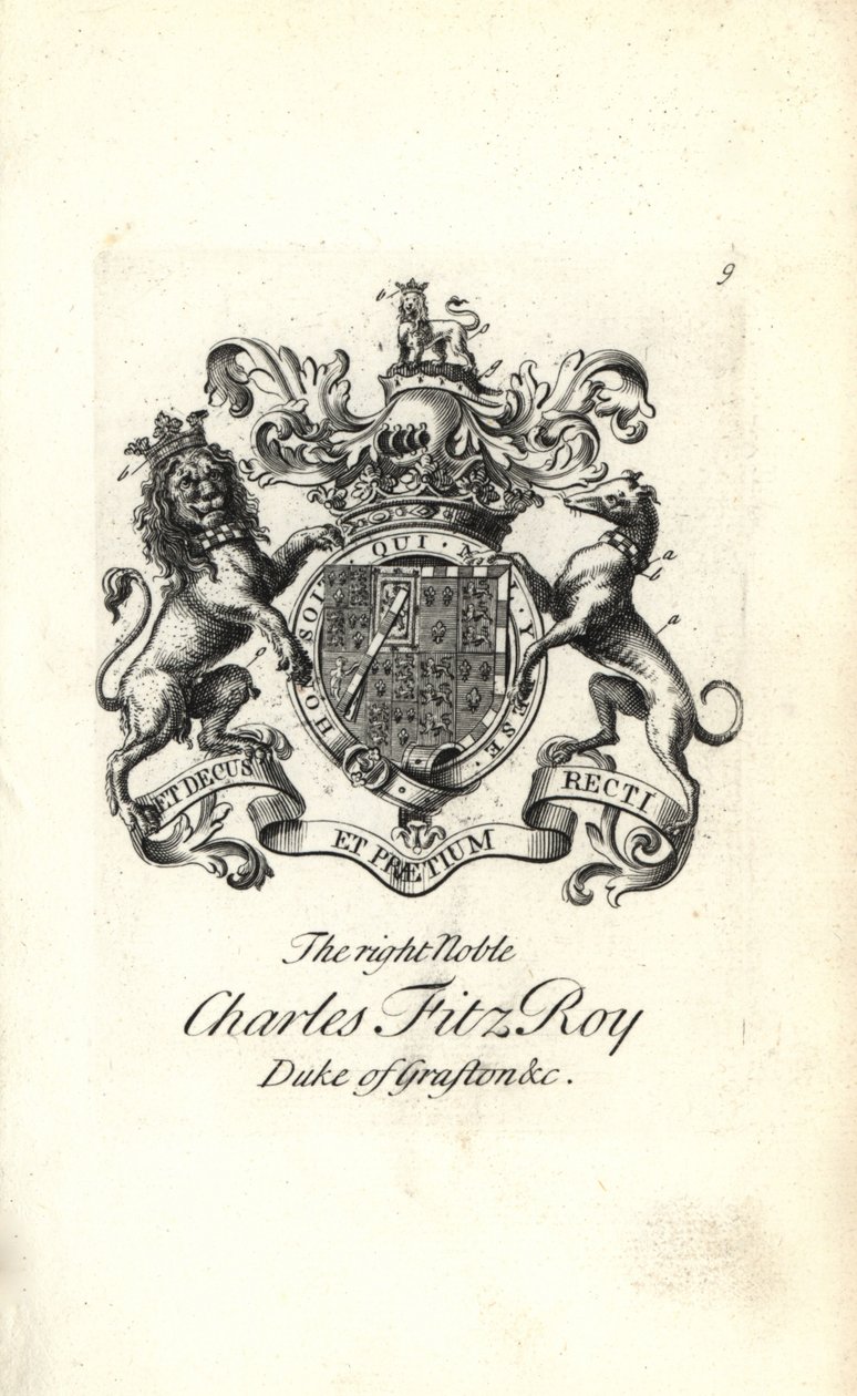 Charles FitzRoy jobb nemes, Grafton 2. hercegének címere és címere alkotó: Andrew Johnston