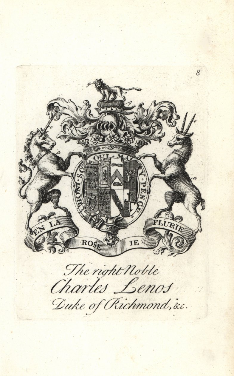 Charles Lenos vagy Charles Lennox jobb nemes címere és címere alkotó: Andrew Johnston