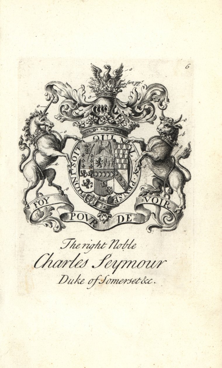 Charles Seymour jobb nemes, Somerset 6. hercegének címere és címere alkotó: Andrew Johnston