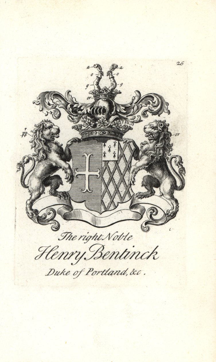 A jobb nemes Henry Bentinck címere és címere alkotó: Andrew Johnston