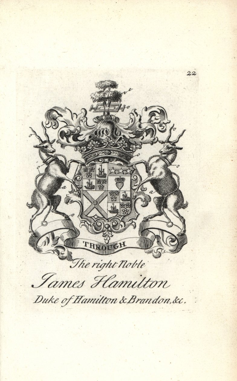 James Hamilton jobb nemes, Hamilton és Brandon 5. hercegének címere és címere alkotó: Andrew Johnston