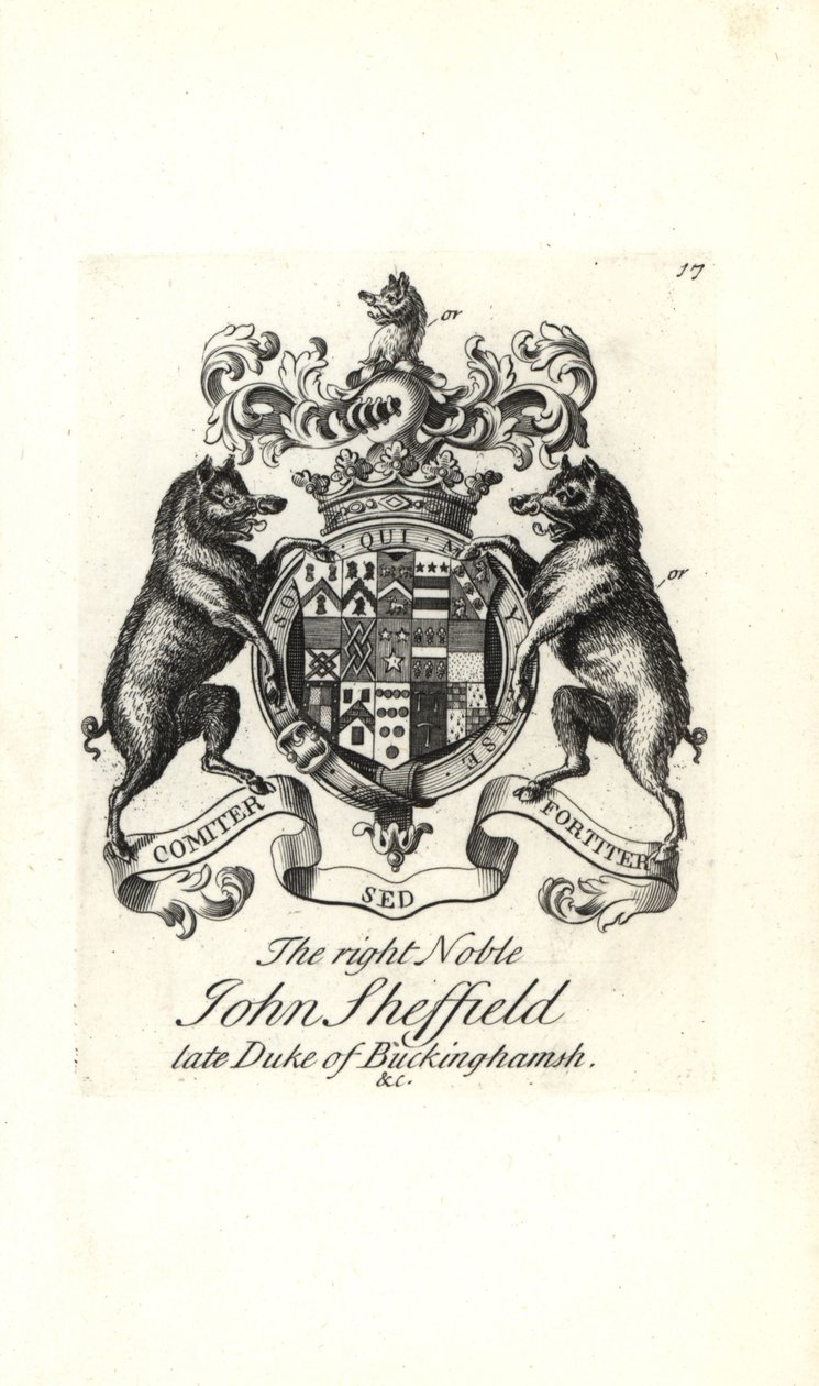 A jobb nemes John Sheffield címere és címere alkotó: Andrew Johnston