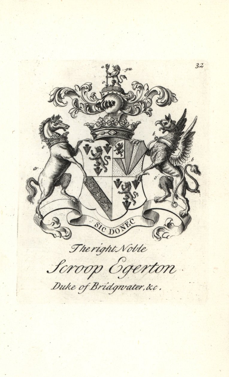 A jobb nemesi Scroop Egerton címere és címere alkotó: Andrew Johnston