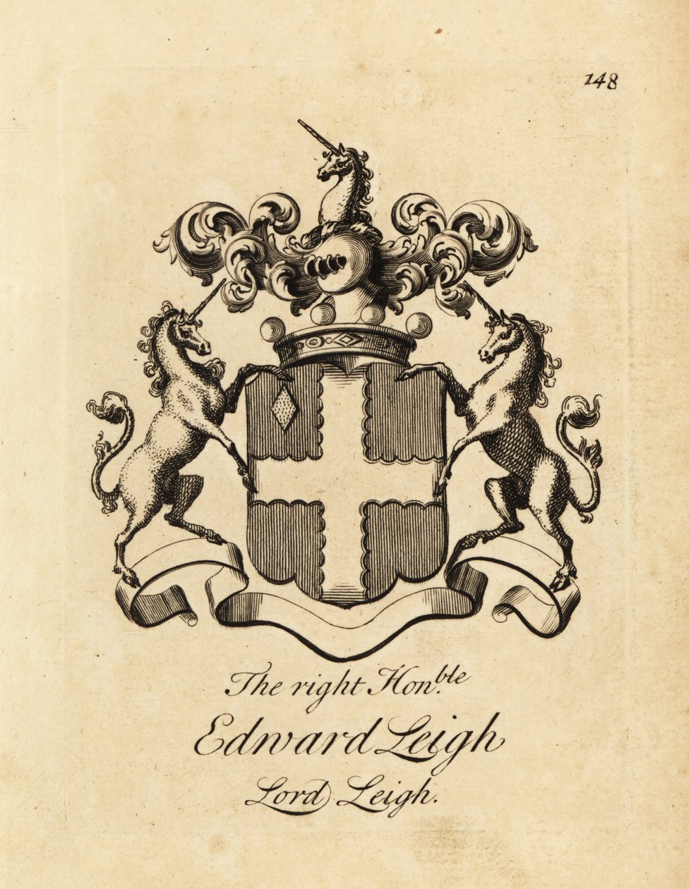 Edward Leigh, Lord Leigh, Leigh 3. báró címere alkotó: Andrew Johnston