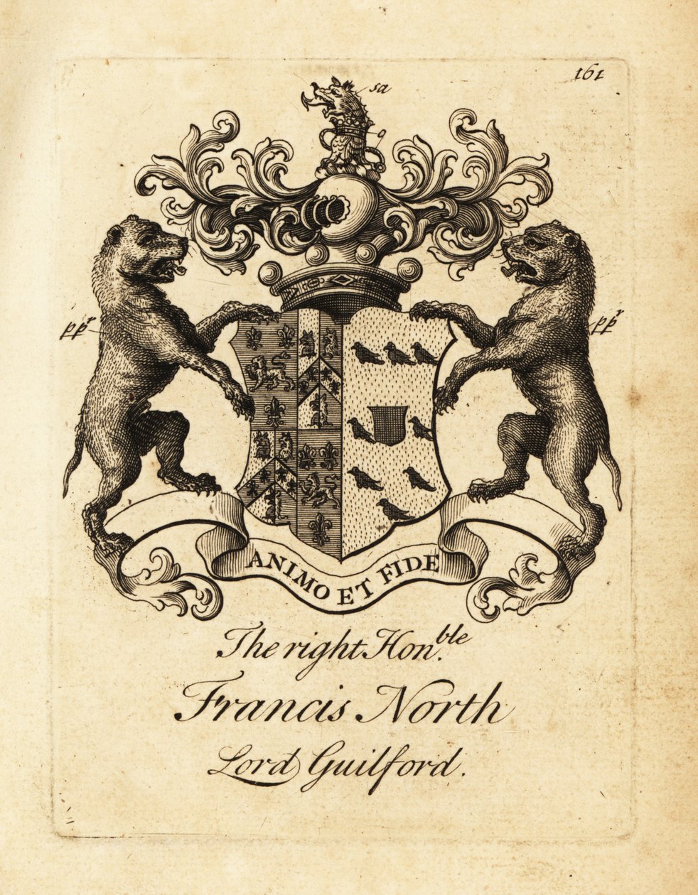 Francis North, Lord Guilford, Guilford 2. báró címere alkotó: Andrew Johnston