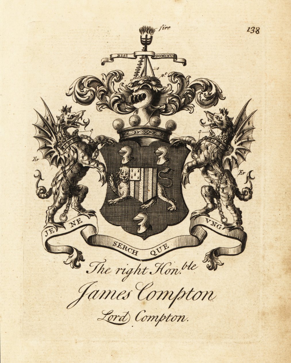 James Compton jobboldal címere, Lord Compton, Northampton 5. grófja alkotó: Andrew Johnston