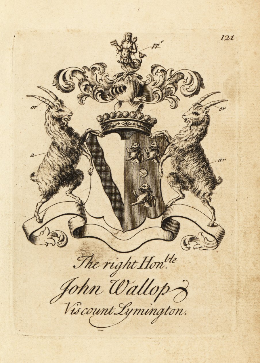 John Wallop jobboldal címere, Lymington vikomt alkotó: Andrew Johnston