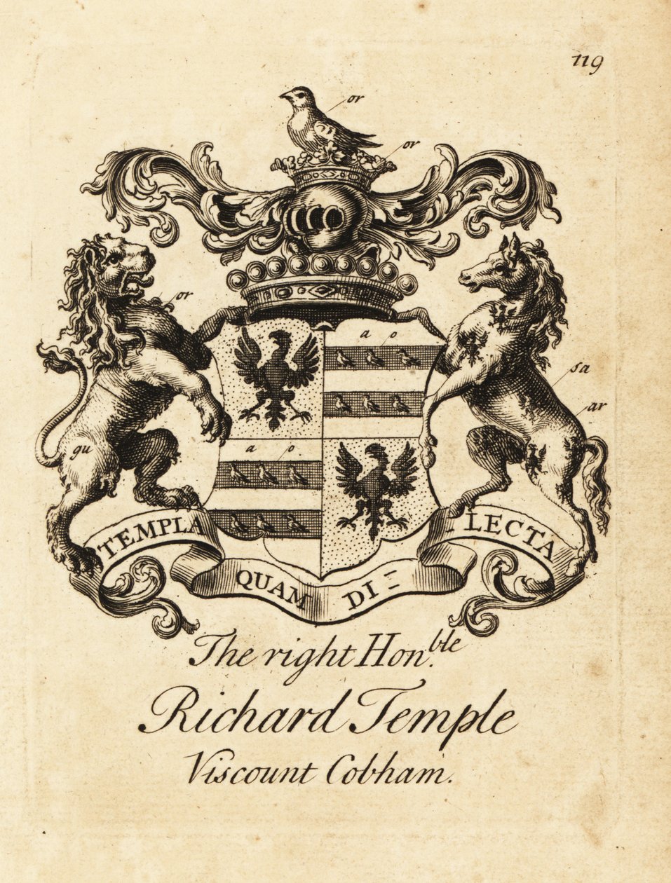 A Right Honorable Richard Temple címere alkotó: Andrew Johnston