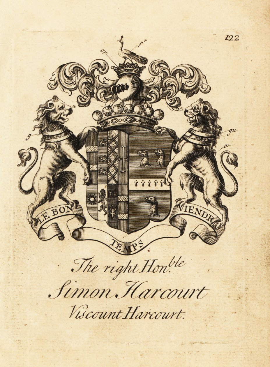 Simon Harcourt jobboldal címere alkotó: Andrew Johnston