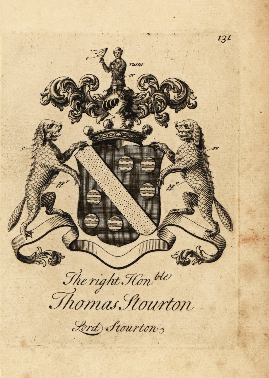 Thomas Stourton jobboldal címere alkotó: Andrew Johnston