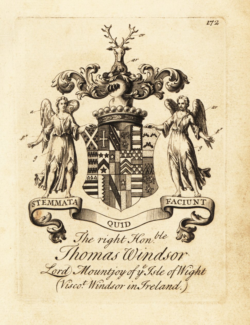 Thomas Windsor jobboldal címere, Lord Mountjoy Wight-szigetről alkotó: Andrew Johnston