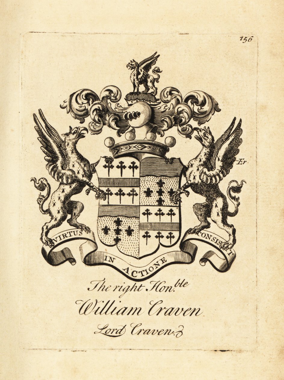 Tisztelt William Craven, Lord Craven, a 3. Craven báró (1700-1739) címere alkotó: Andrew Johnston