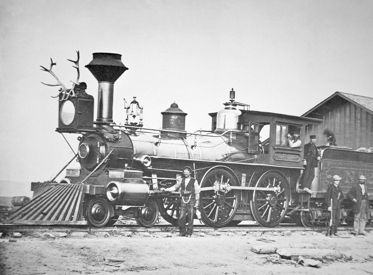 A 23-as számú mozdony a Wyoming állomáson, az új Little Laramie Rivernél, Wyomingban alkotó: Andrew Joseph Russell