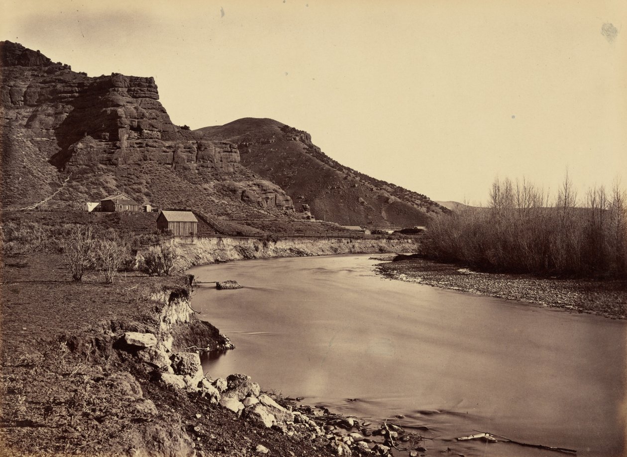 35. tábla. Echo City, a Weber-folyón felfelé nézve, 1869 (fénykép) alkotó: Andrew Joseph Russell