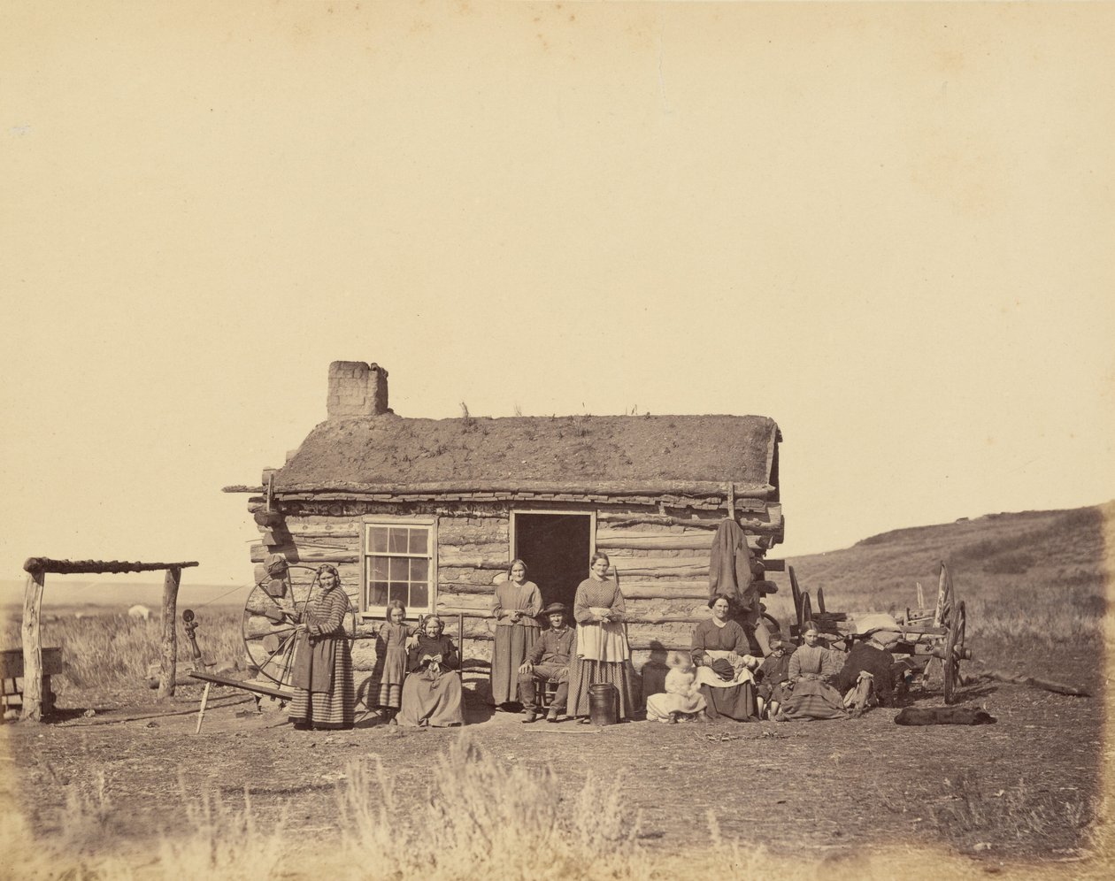 48. tábla. Mormon család, Great Salt Lake Valley,1869 (fénykép) alkotó: Andrew Joseph Russell