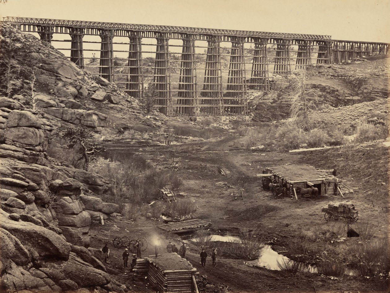 8. tányér. Dale Creek híd, felülről,1869 (fotó) alkotó: Andrew Joseph Russell