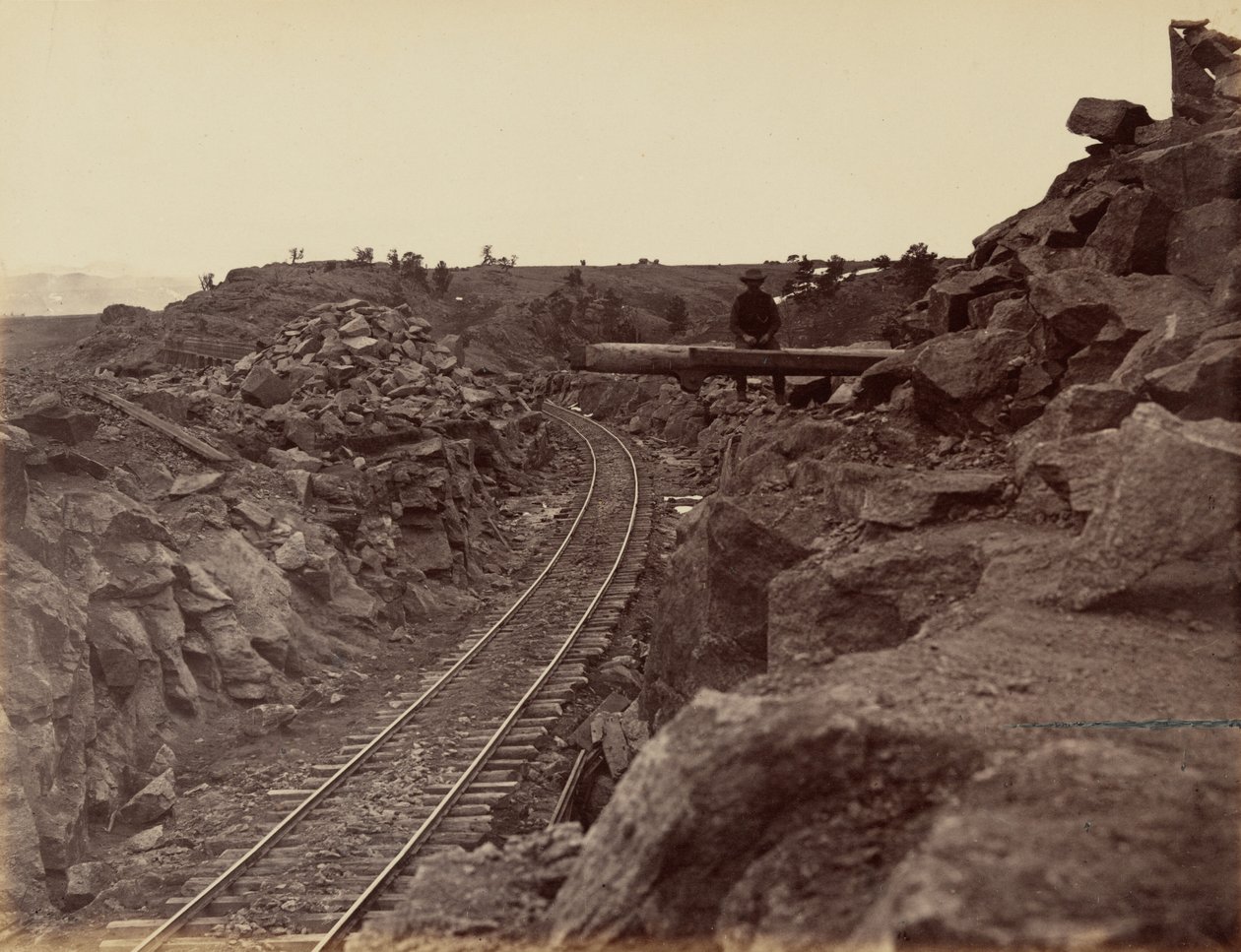 9. tányér. A Dale Creek híd keleti megközelítése,1869 (fotó) alkotó: Andrew Joseph Russell