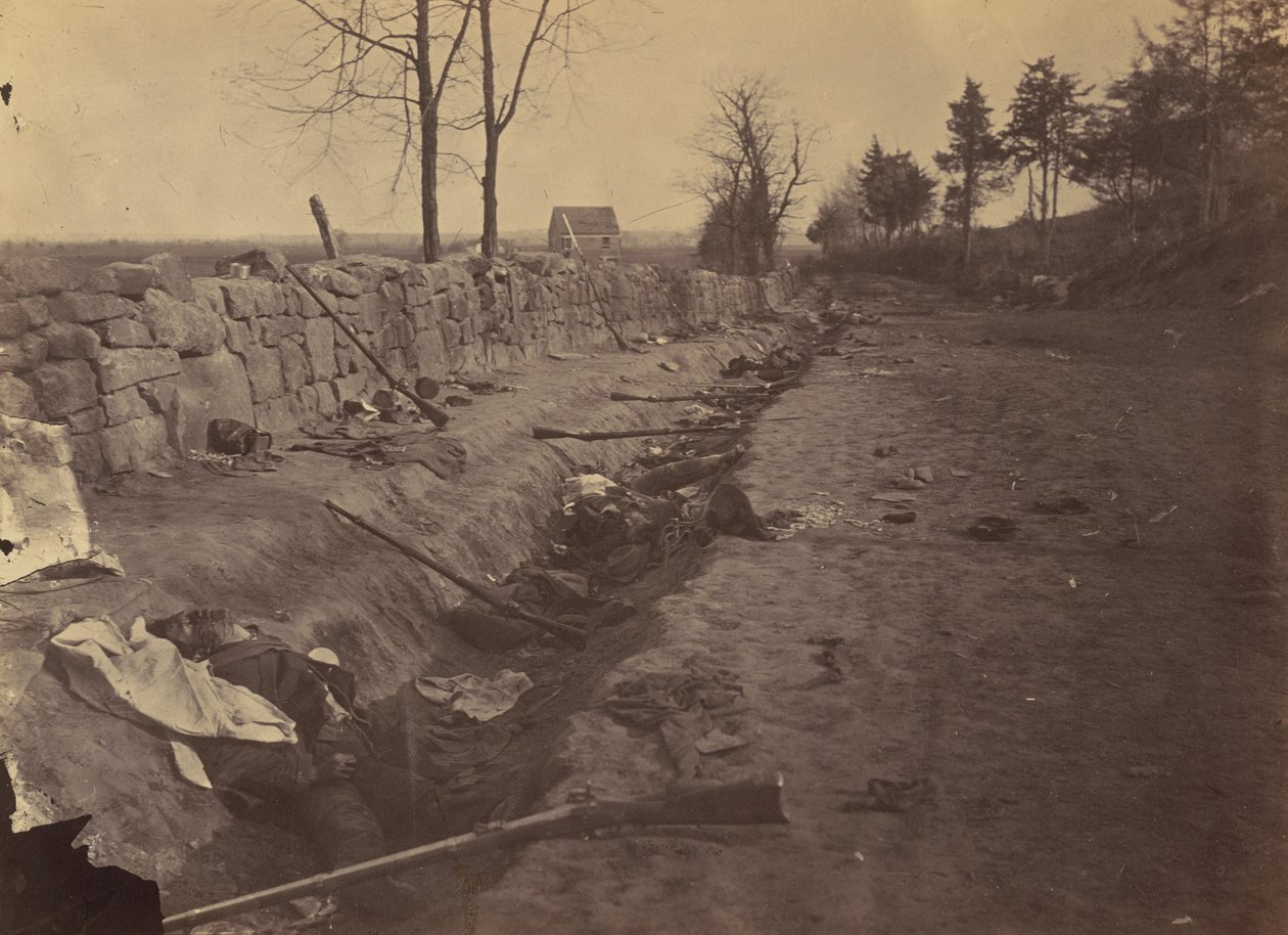 Kőfal, Fredericksburg hátulja, a lázadó halottakkal alkotó: Andrew Joseph Russell