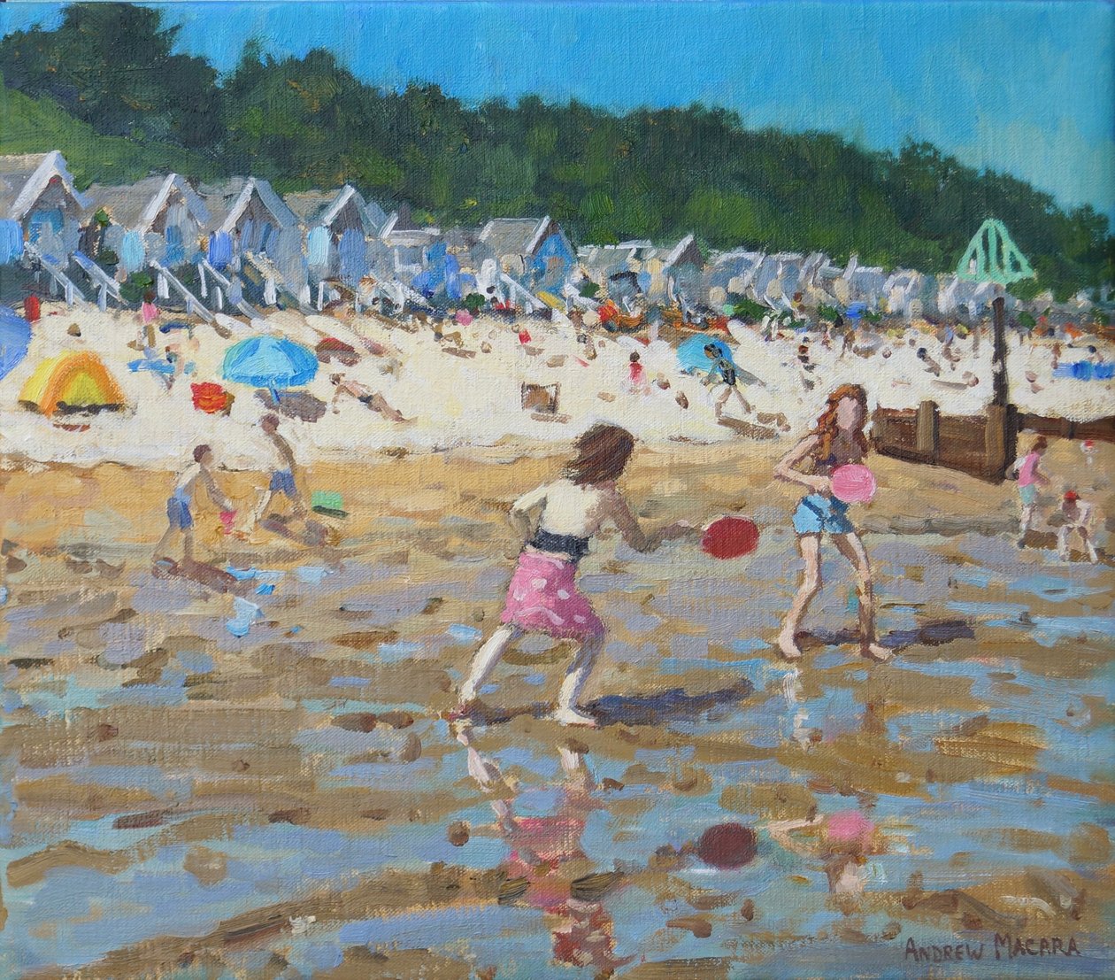 Denevér és labda, Wells- next -the-sea, 2019, (olaj, vászon) alkotó: Andrew Macara