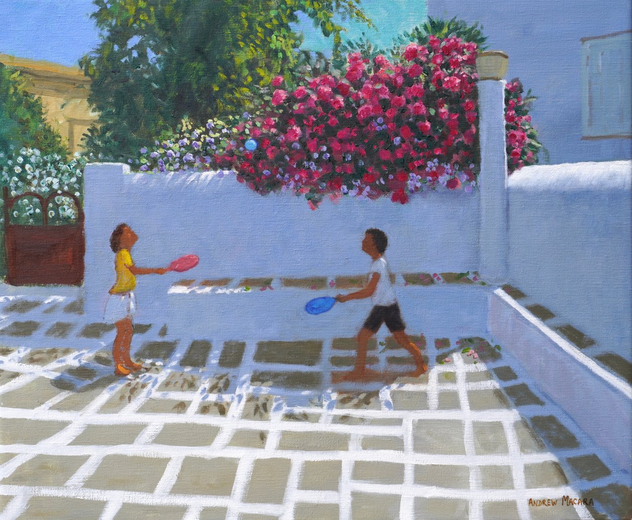 Denevér és labda, Milos, 2023 (olaj, vászon) alkotó: Andrew Macara