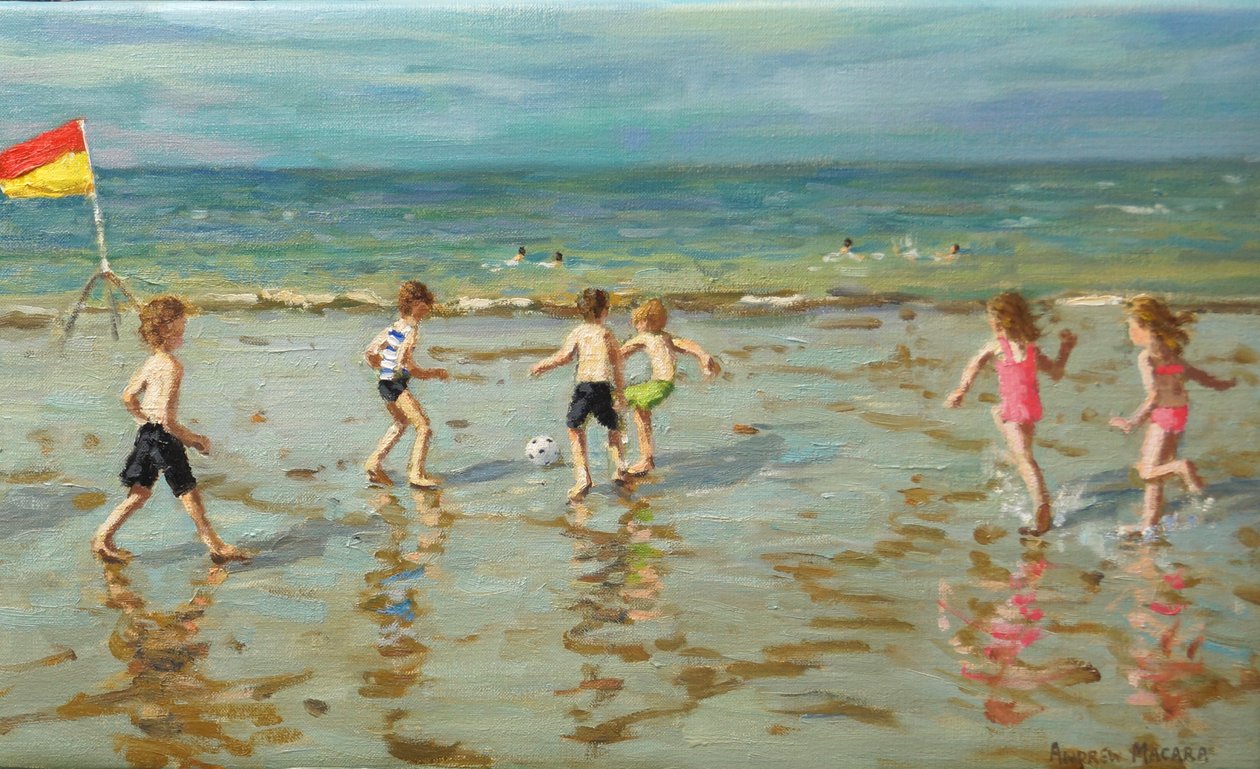 Strandfoci, Sheringham, 2018 (olaj, vászon) alkotó: Andrew Macara