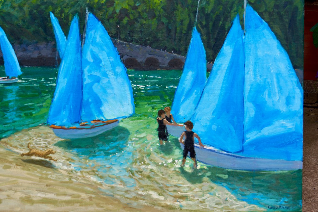 Kék vitorlák, Looe, 2018, alkotó: Andrew Macara