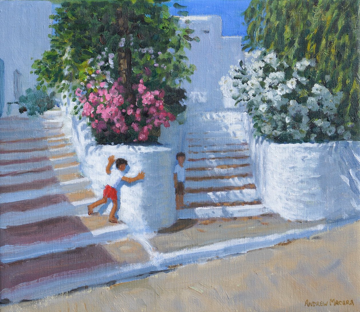 Bújócska, Adamas, Milos, Görögország, 2023 (olaj, vászon) alkotó: Andrew Macara
