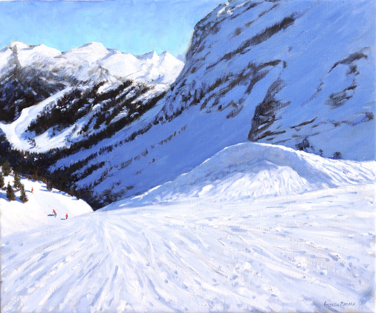 A völgybe , Courchevel , Franciaország, 2019, (olaj, vászon) alkotó: Andrew Macara