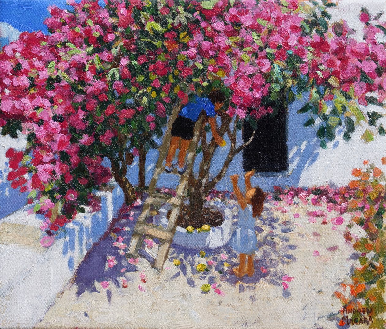 Citromszedés, Skiathos, Görögország, 2021, (olaj, vászon) alkotó: Andrew Macara