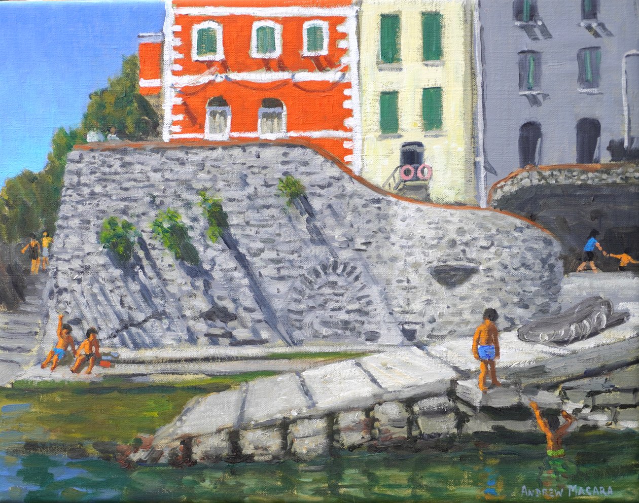 Portafino, Olaszország (olaj, vászon) alkotó: Andrew Macara