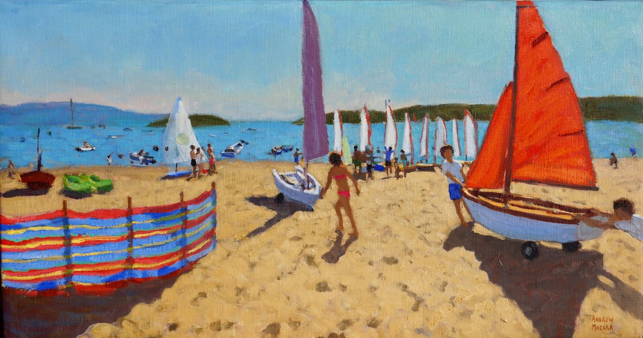 A csónak kitolása, Abersoch, 2016, alkotó: Andrew Macara