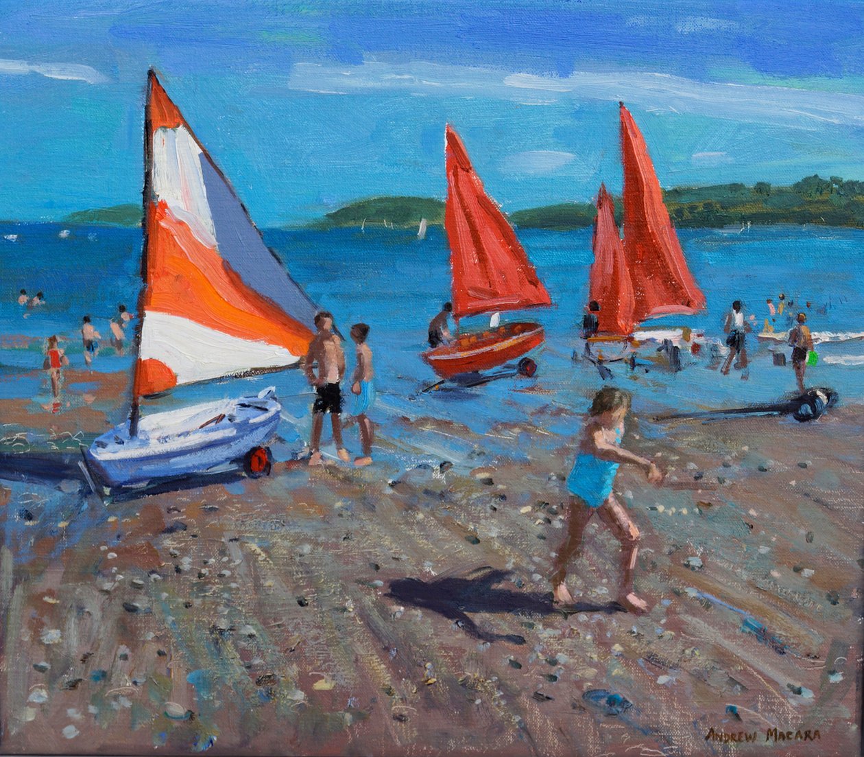 Vörös-fehér vitorlák, Abersoch alkotó: Andrew Macara