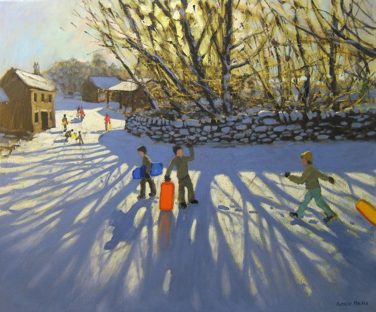 Piros szánkó, Monyash, Derbyshire alkotó: Andrew Macara