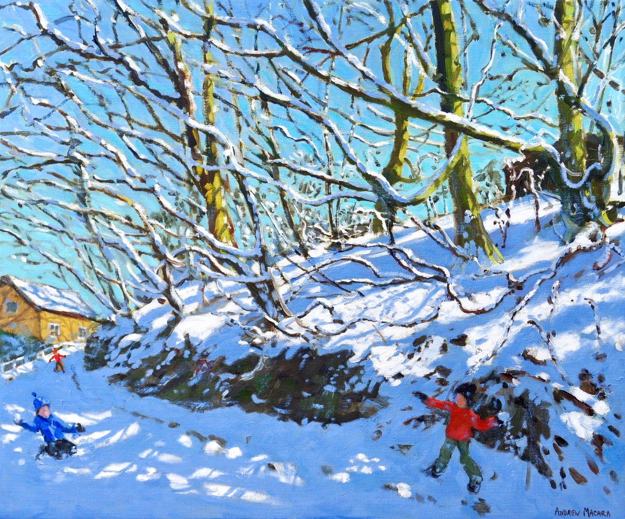 Snowballing, Upper Hulme, Staffordshire, 2020, (olaj, vászon) alkotó: Andrew Macara