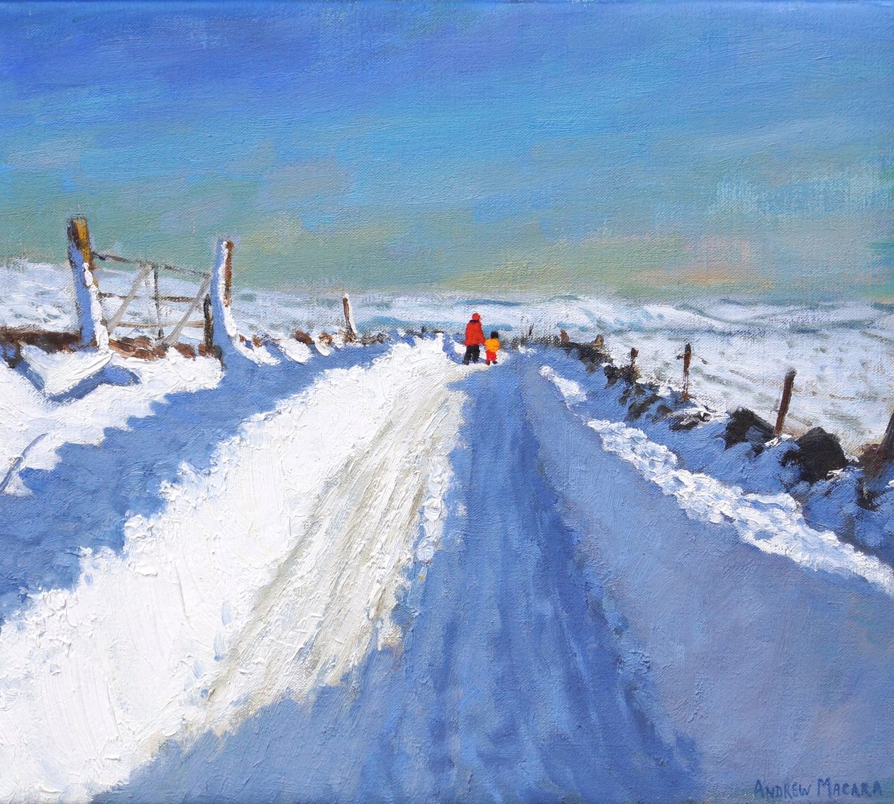 Hótaposott út, Derbyshire Peak District, 2019, (olaj, vászon) alkotó: Andrew Macara