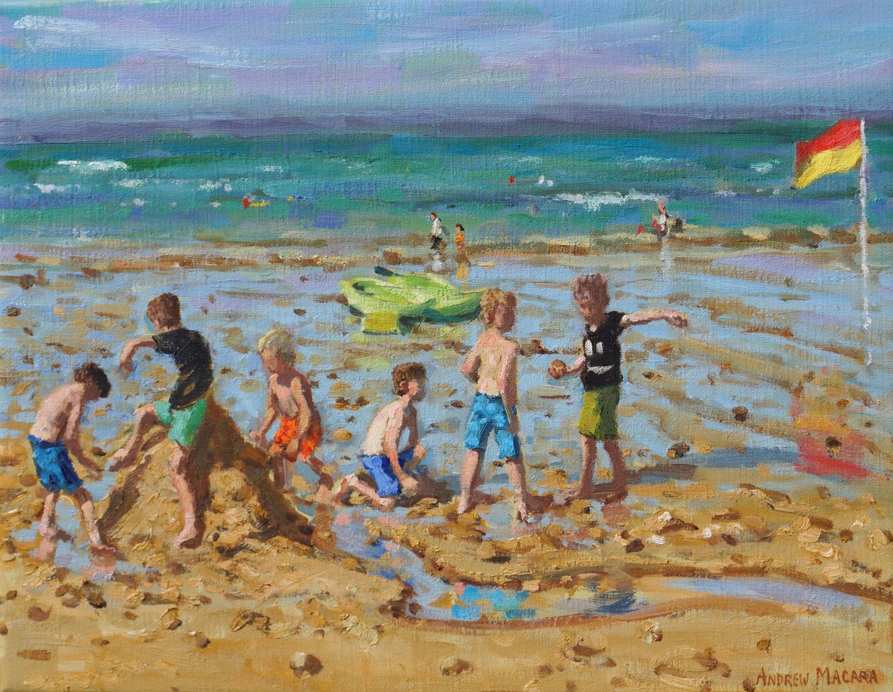 A homokvár, Wells-next -the-tenger, Norfolk, 2019, (olaj, vászon) alkotó: Andrew Macara