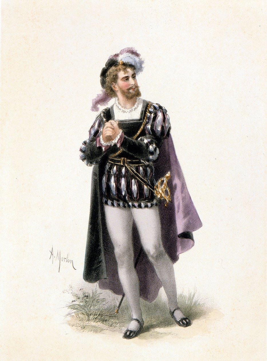 Basse, Colin, Faust szerepében Charles Gounod (1818-1893) „Faust” című operájában. A. Morton rajza. 19. század. alkotó: Andrew Morton