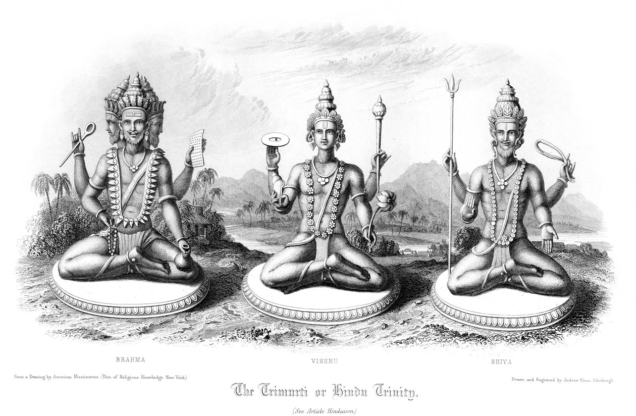 A Trimurti vagy Hindu Szentháromság. alkotó: Andrew Thomas
