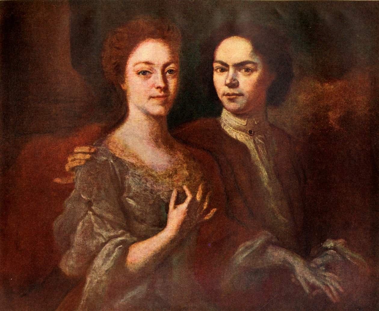 „A művész és felesége portréja”, 1729, 1939. alkotó: Andrey Matveyev