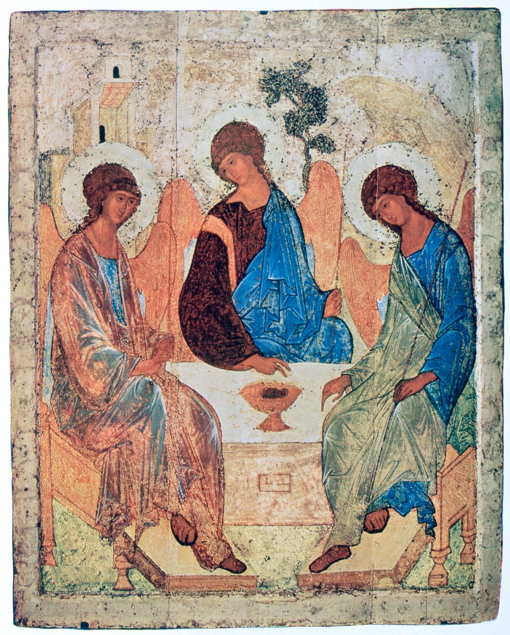 „Roublev Szentháromsága”, 1411 alkotó: Andrey Rublyov
