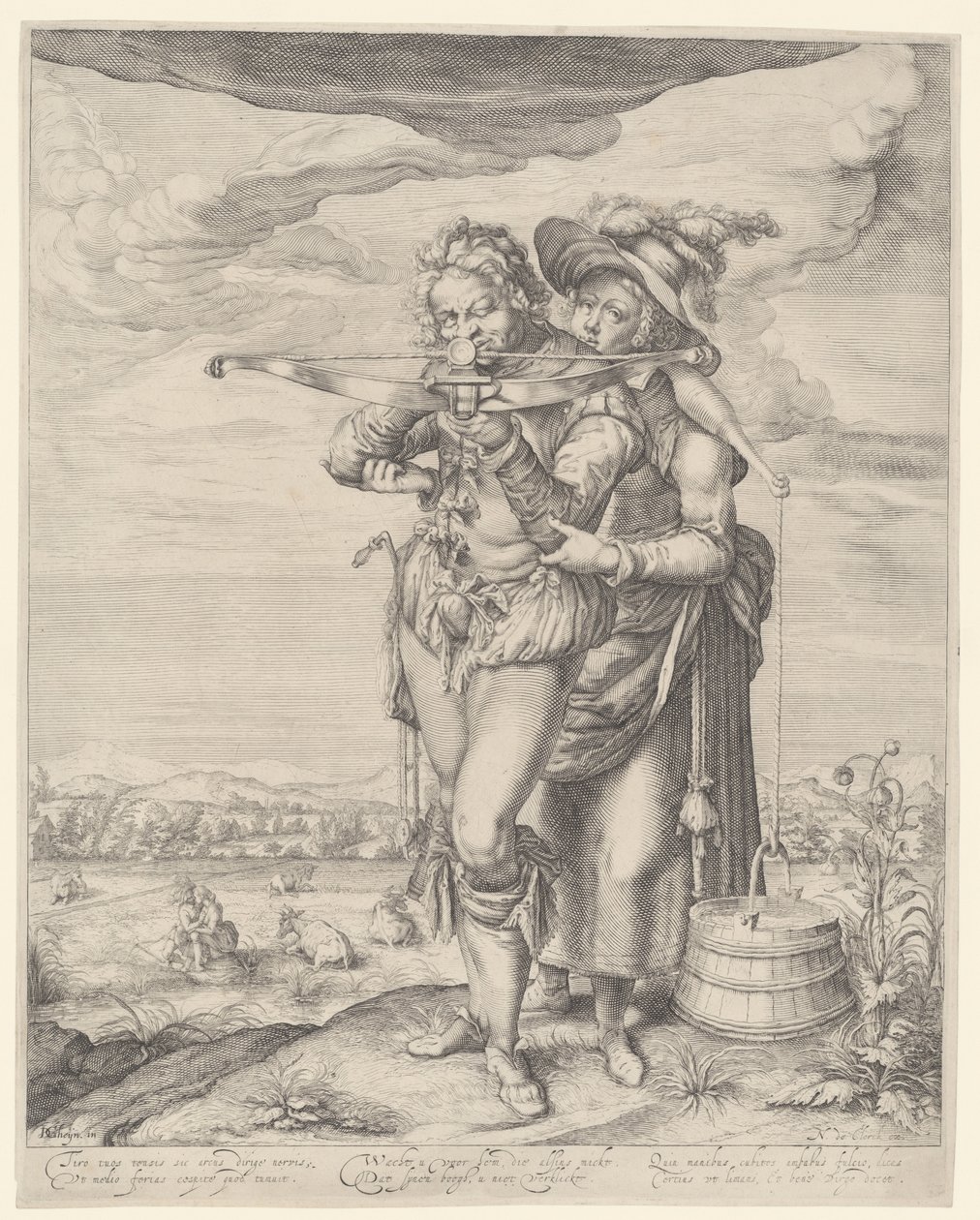 Nyilas és tejeslány alkotó: Andries Jacobsz. Stock (possibly)